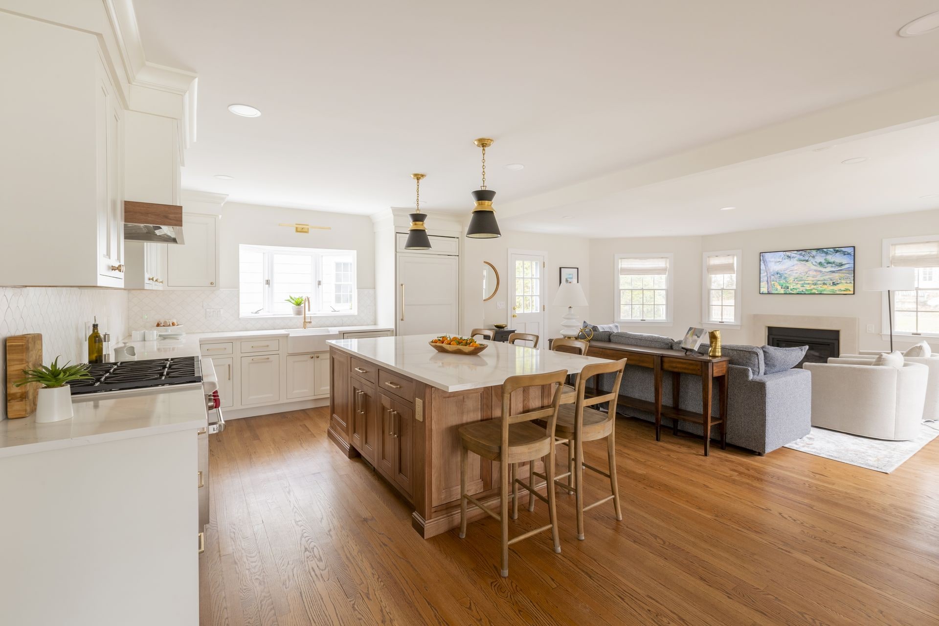 Kitchen Remodeling - Layout Reconfiguration & Open-Concept Kitchens. Spacious open kitchen flowing into living room.