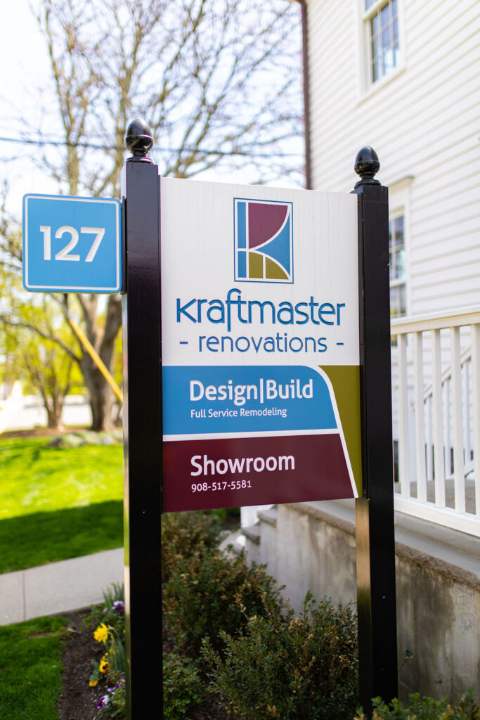 KraftMaster Renovations showroom sign at 127 Main Street in Chatham, NJ