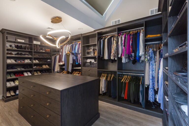 A beautifully designed master closet