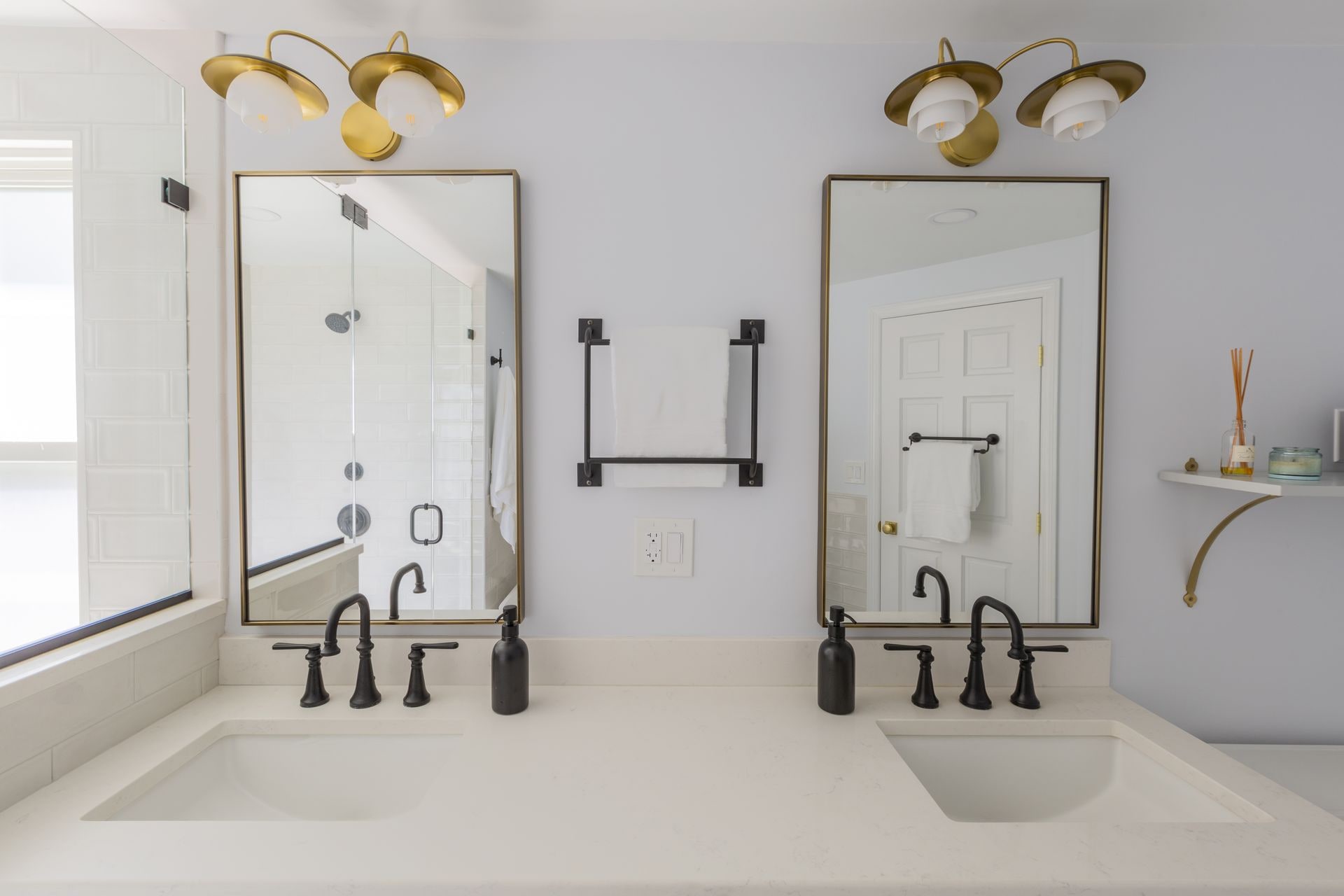 Hall bathroom remodel with double vanity and modern fixtures – remodeling cost guide NJ