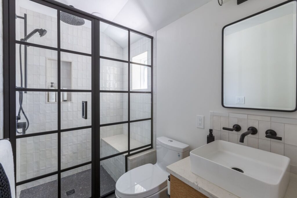 Modern Industrial Ensuite Bathroom Transformation in Chatham, NJ