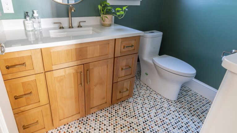 Bold and Stylish Powder Room Remodel in Maplewood, NJ