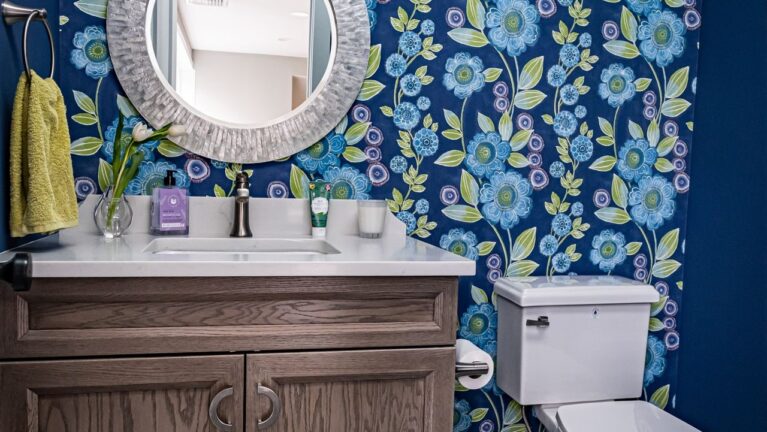 Historic Powder Room Reimagined in Mendham, NJ