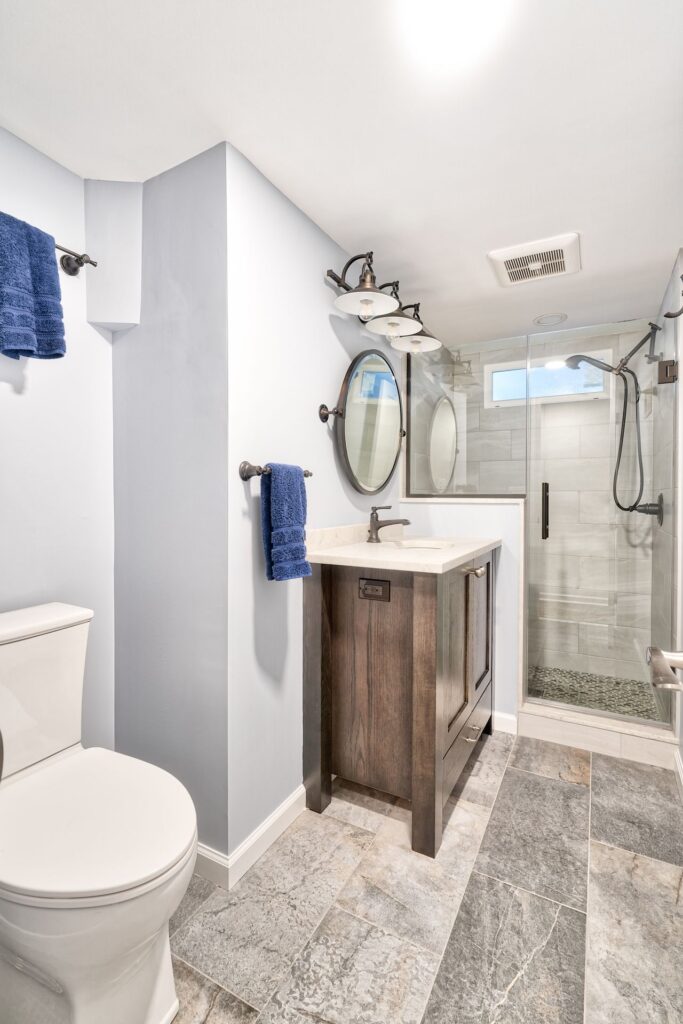 Rustic Basement Bath, Madison, NJ