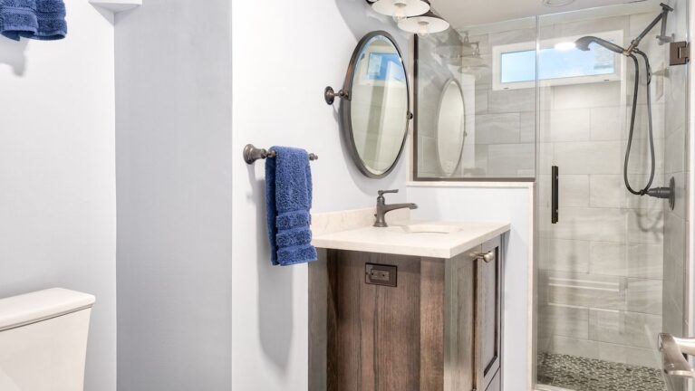 Rustic Basement Bath, Madison, NJ