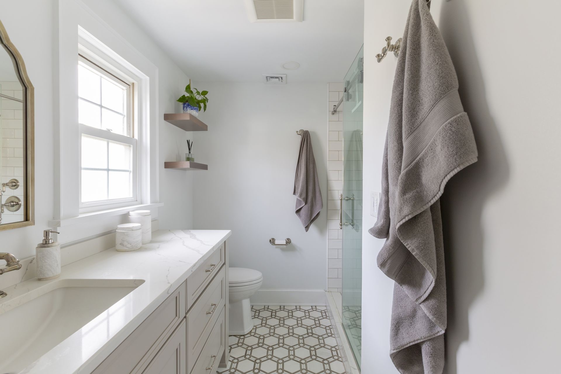 Expanded Traditional Bathroom Remodel in Millburn, NJ