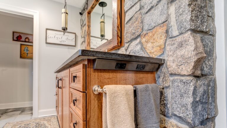 Rustic Spa Retreat with Clawfoot Tub and Custom Sauna in Boonton, NJ