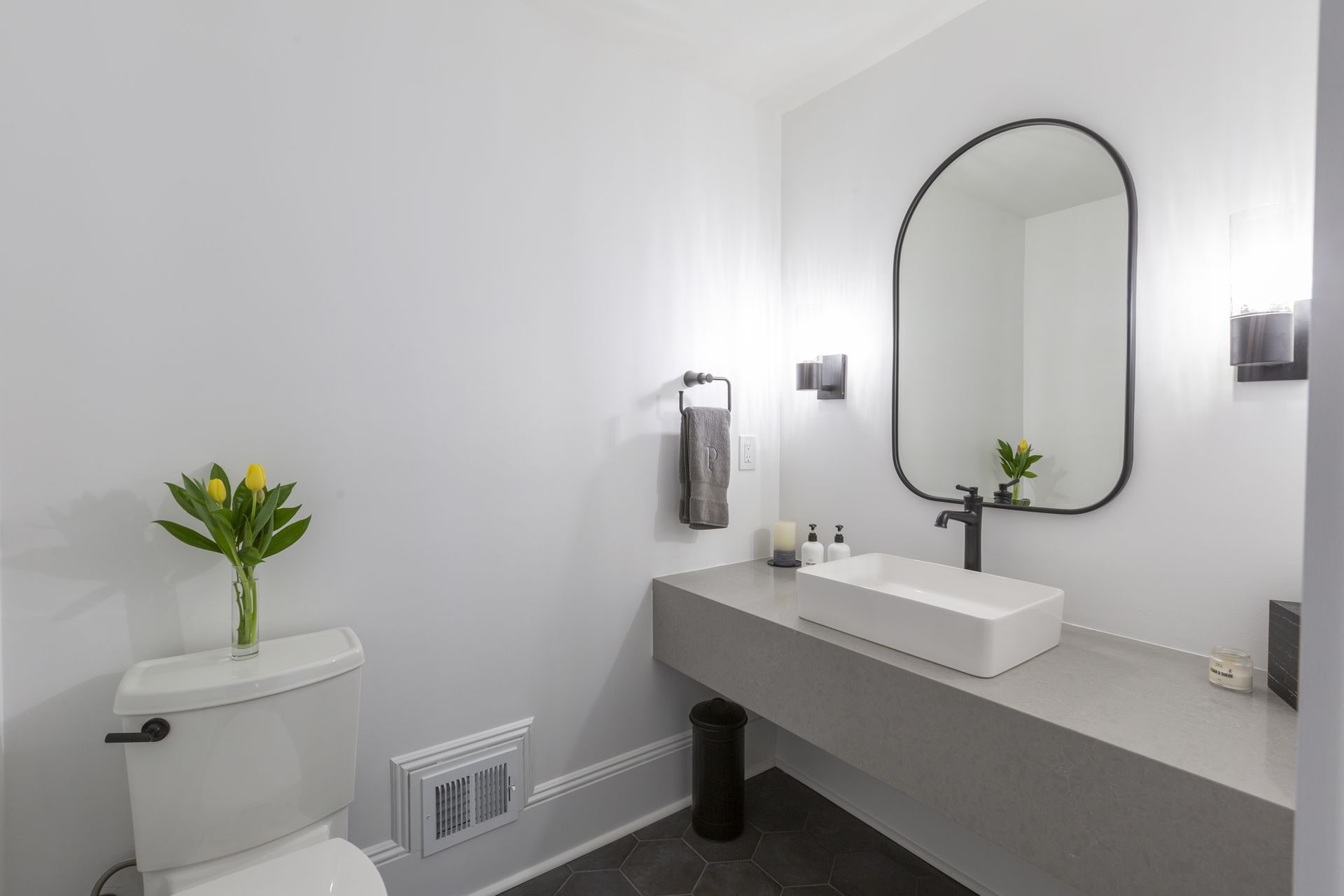 Historic Home Powder Room Remodel in Madison, NJ - Kraftmaster Renovations