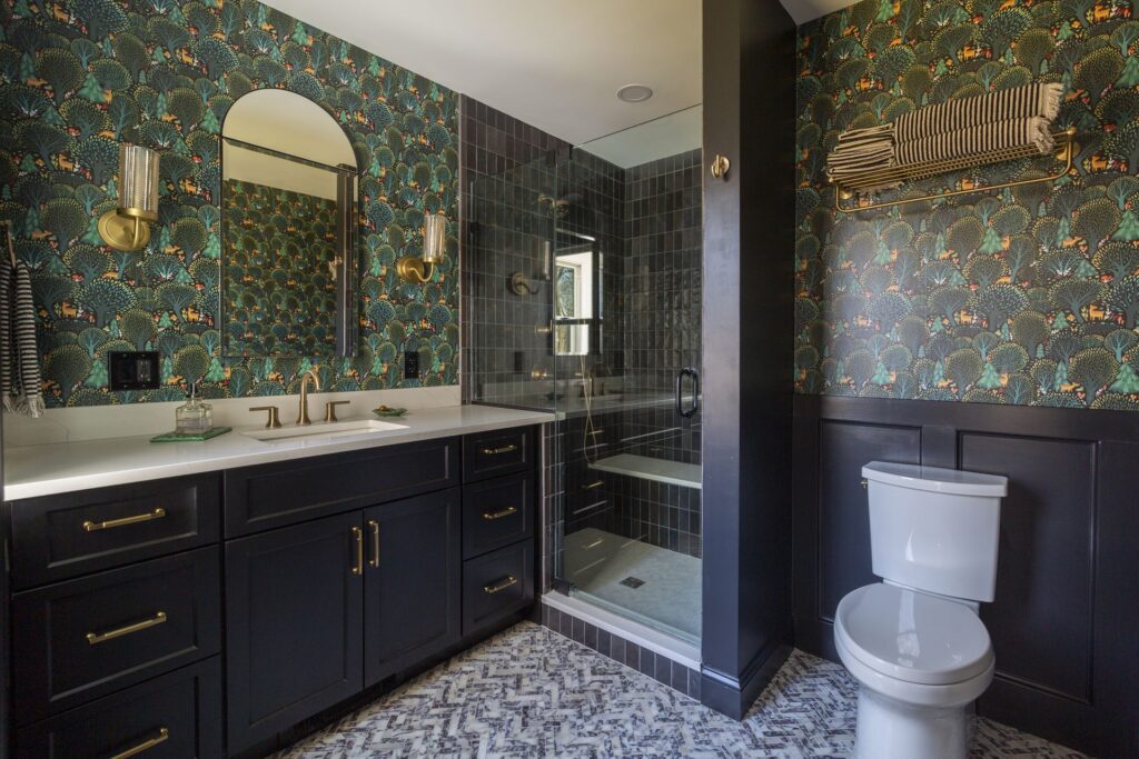 Bold Botanical Bathroom Remodel in Montville, NJ