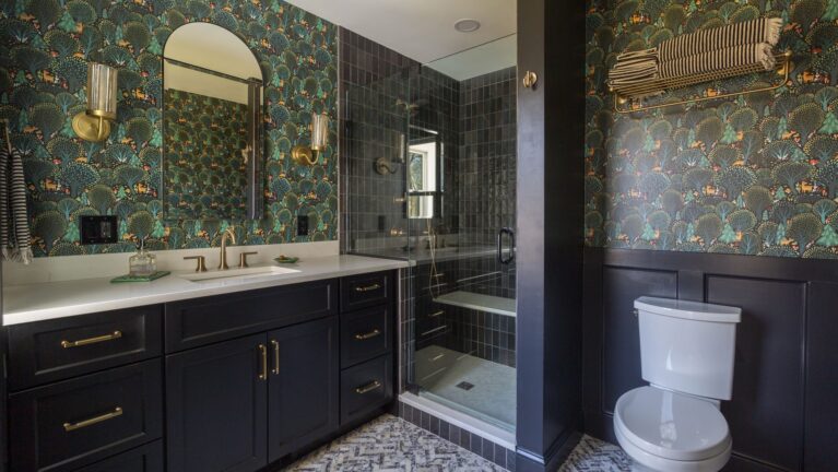 Bold Botanical Bathroom Remodel in Montville, NJ