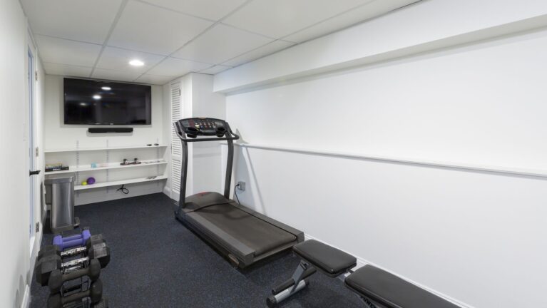 Bright & Modern Home Gym Renovation in New Providence, NJ